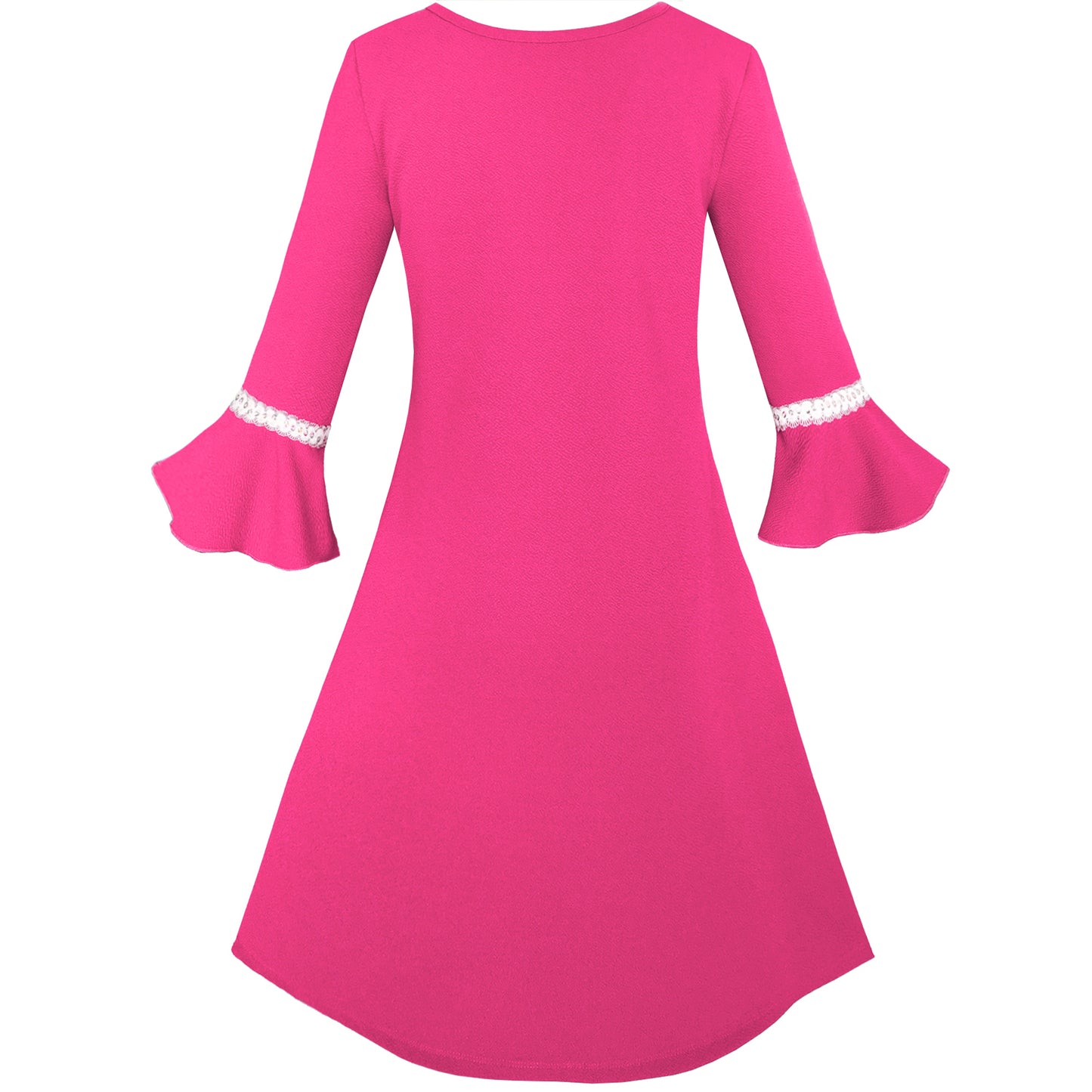 Girls Dress Lotus Leaf Sleeve Cherry Embroidery Everyday Size 3-12 Years