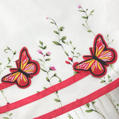 Girls Dress Rose Flower Double Bow Tie Party Size 4-12 Years