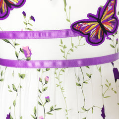 Girls Dress Rose Flower Double Bow Tie Party Size 4-12 Years