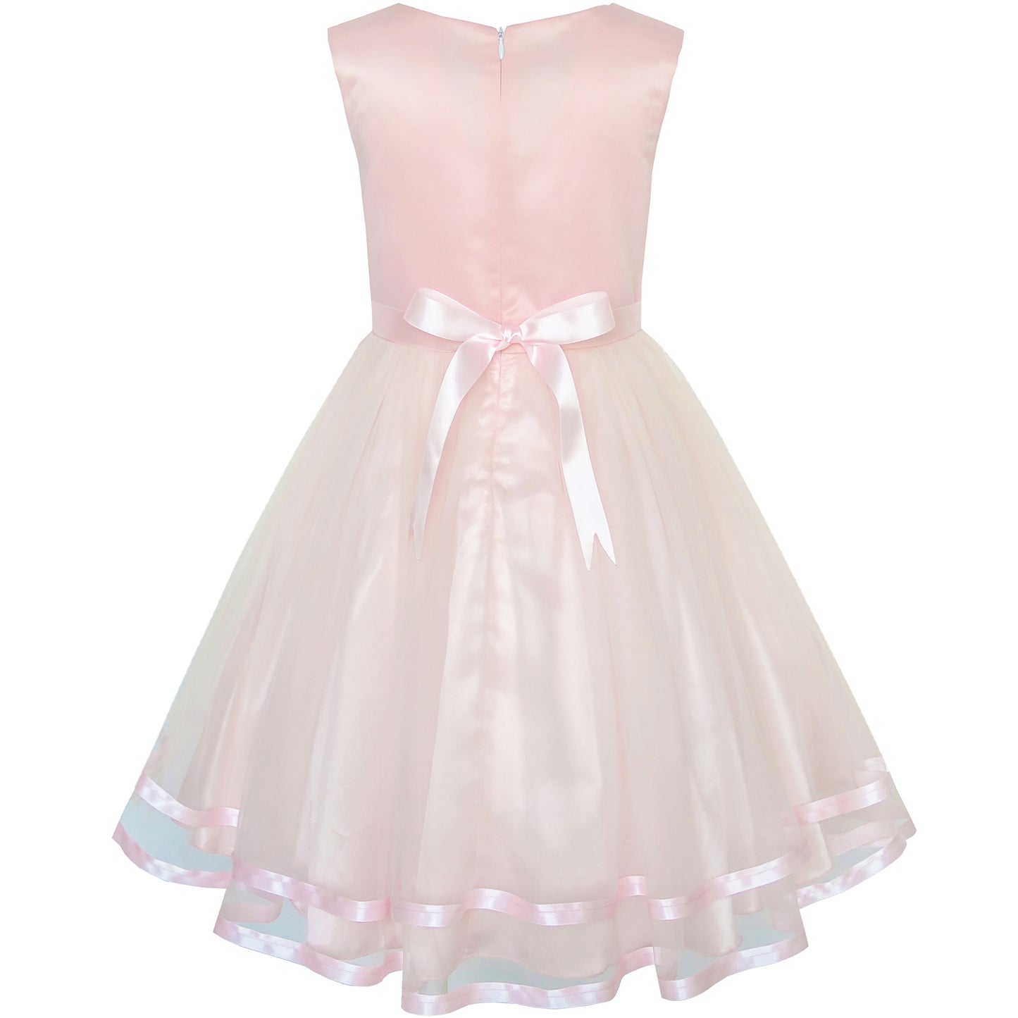 Sunny Fashion Girls Elegant Wave Hem Tulle Party Dress