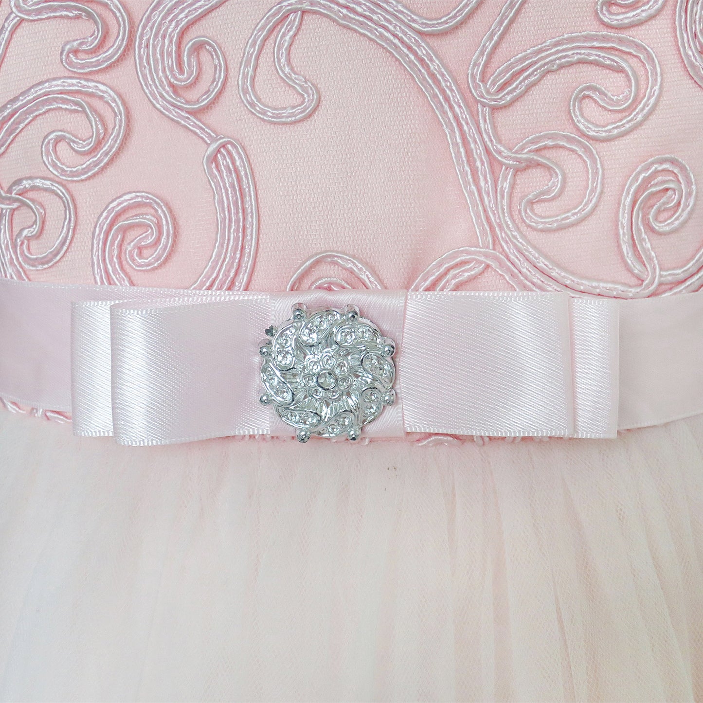 Sunny Fashion Girls Elegant Wave Hem Tulle Party Dress