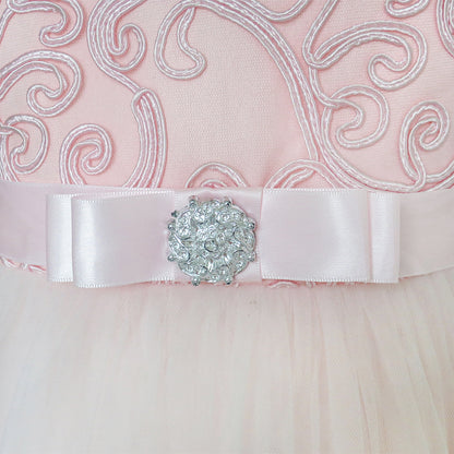 Sunny Fashion Girls Elegant Wave Hem Tulle Party Dress