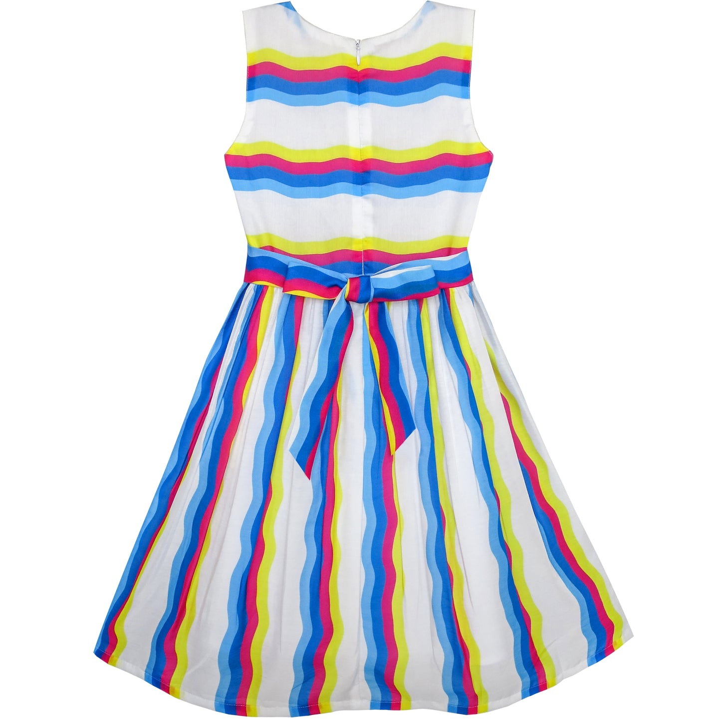 Girls Dress Striped Rose Print Tulle Size 4-14 Years