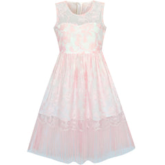 Girls Dress Lace Tassel Hem Princess Party Size 4-16 Years