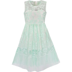 Girls Dress Lace Tassel Hem Princess Party Size 4-16 Years