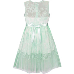Girls Dress Lace Tassel Hem Princess Party Size 4-16 Years
