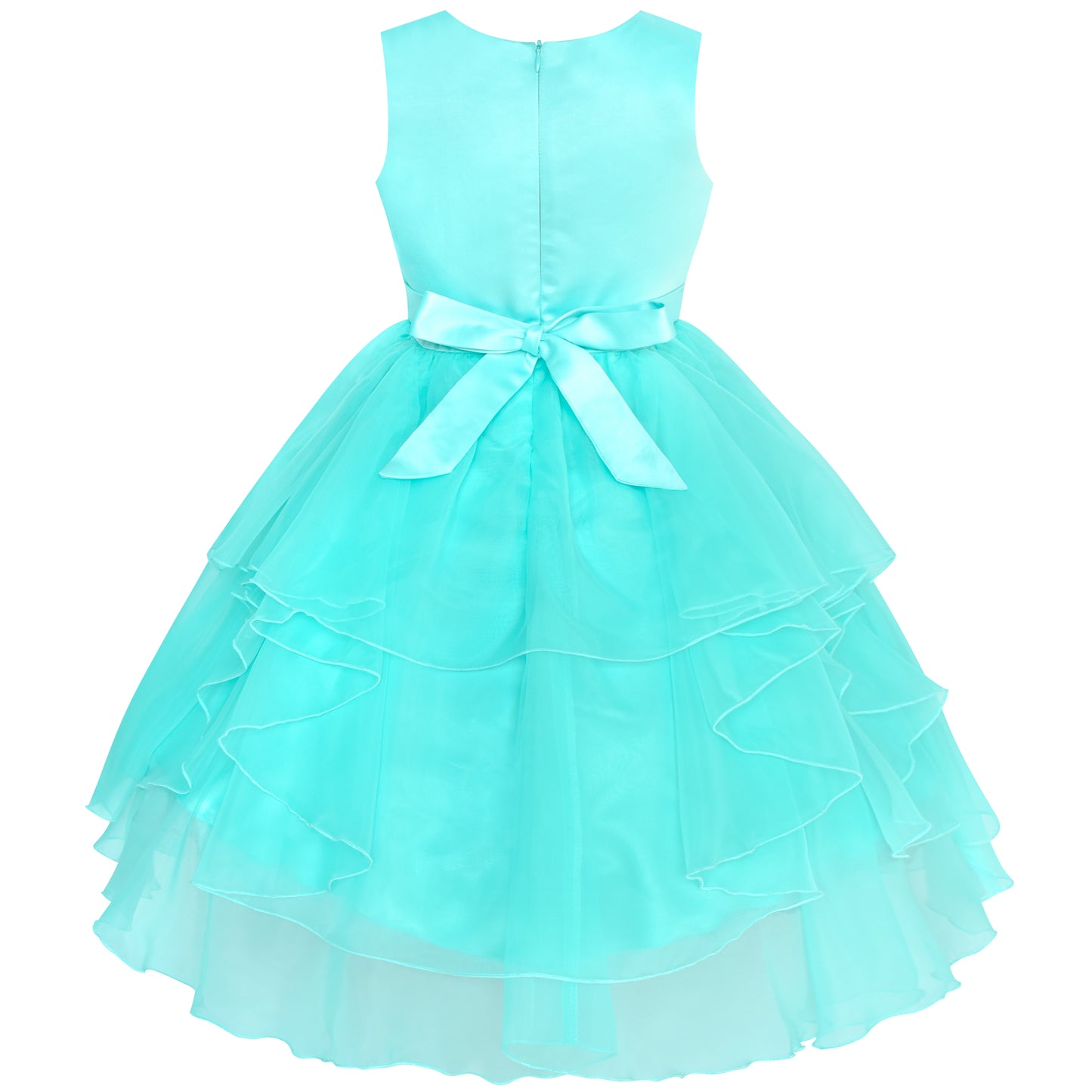 Flower Girls Dress Rhinestone Tulle Wedding Pageant Bridesmaid Size 5-12 Years