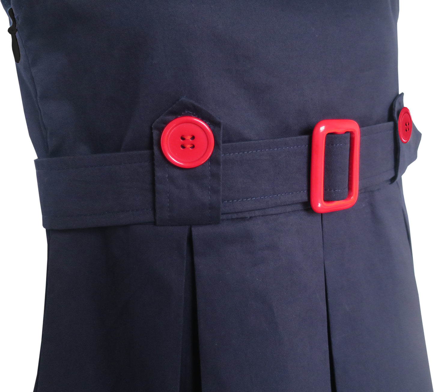 Girls Dress Khaki Button Back School Pleated Hem Size 6-14 Years