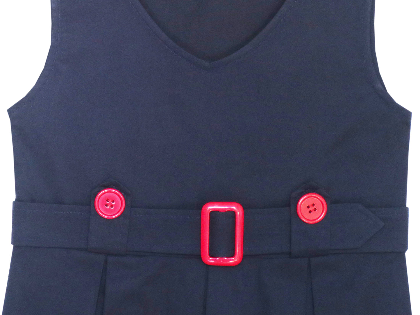 Girls Dress Khaki Button Back School Pleated Hem Size 6-14 Years