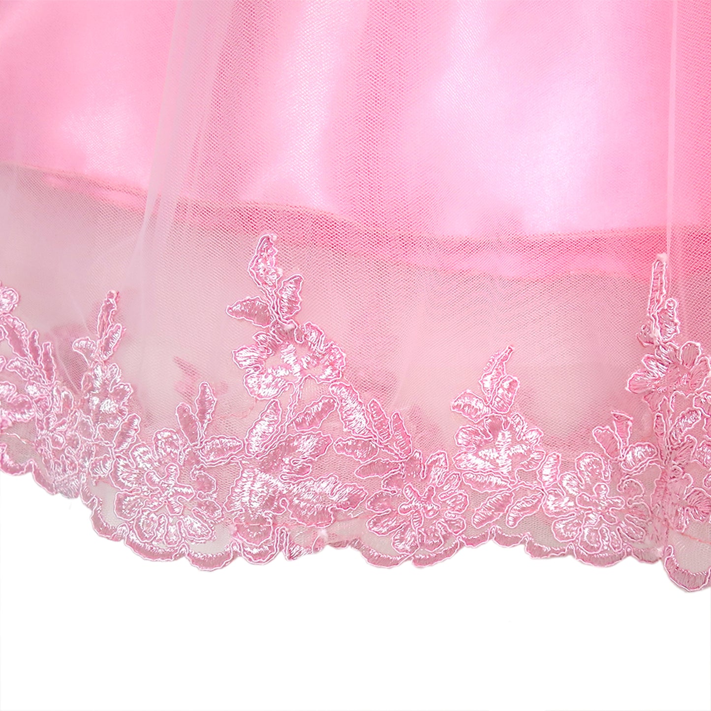 Flower Girls Dress Illusion Yoke Pageant Coffe Wedding Party Size 6-14 Years