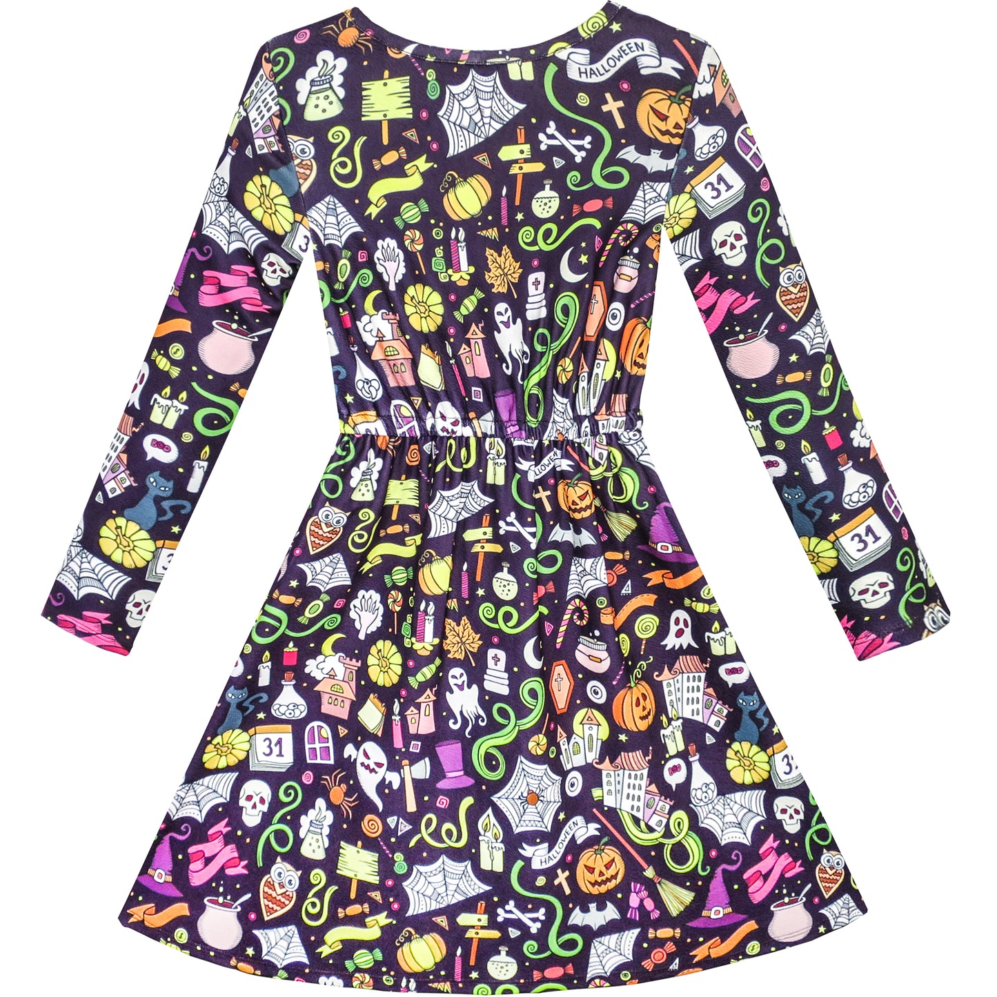 Girls Dress Forest Fox Long Sleeve Size 3-12 Years