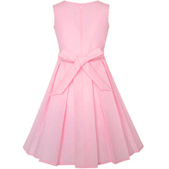 Girls Dress Color Block Contrast Bow Tie Everyday Party Size 4-14 Years