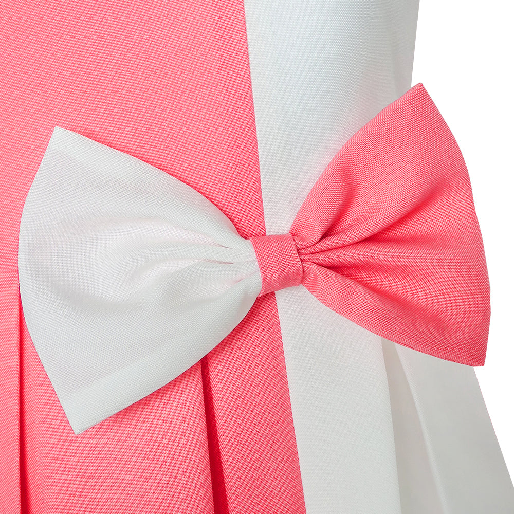 Girls Dress Color Block Contrast Bow Tie Everyday Party Size 4-14 Years