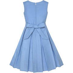 Girls Dress Color Block Contrast Bow Tie Everyday Party Size 4-14 Years