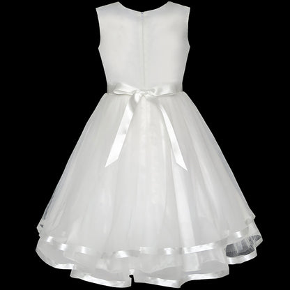 Sunny Fashion Girls Sparkle Wave Hem Tiered Tulle Party Dress
