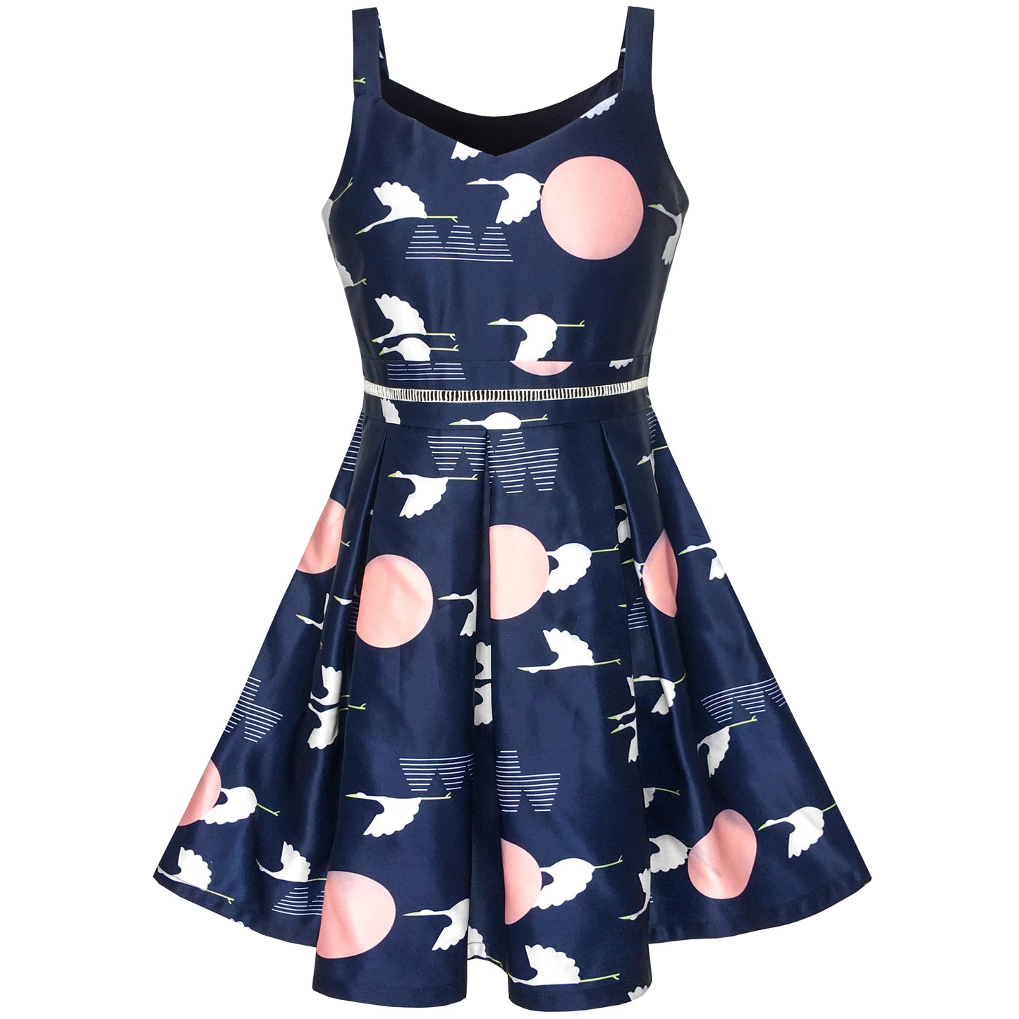 Girls Dress Flower Halter Flare Dress Princess Size 5-14 Years