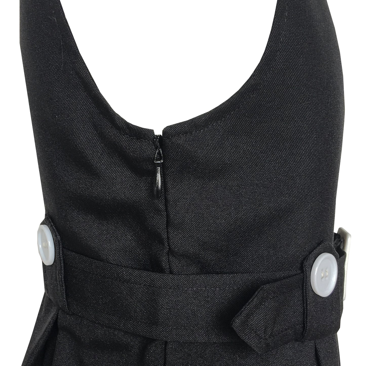 Girls Dress Khaki Button Back School Pleated Hem Size 6-14 Years