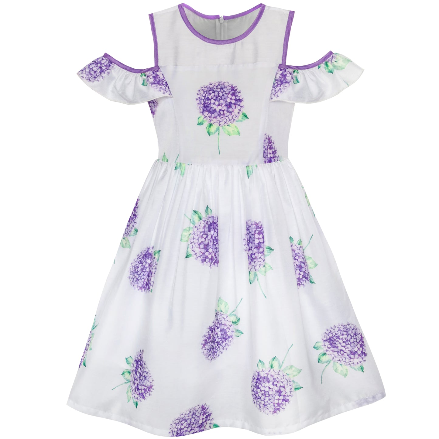 Girls Dress Striped Rose Print Tulle Size 4-14 Years