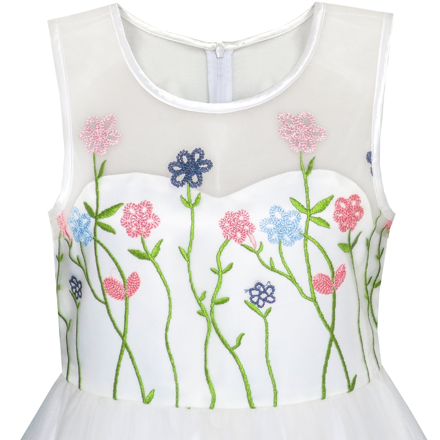 Flower Girls Dress Dimensional Flower Wedding Party Pageant Size 5-14 Years