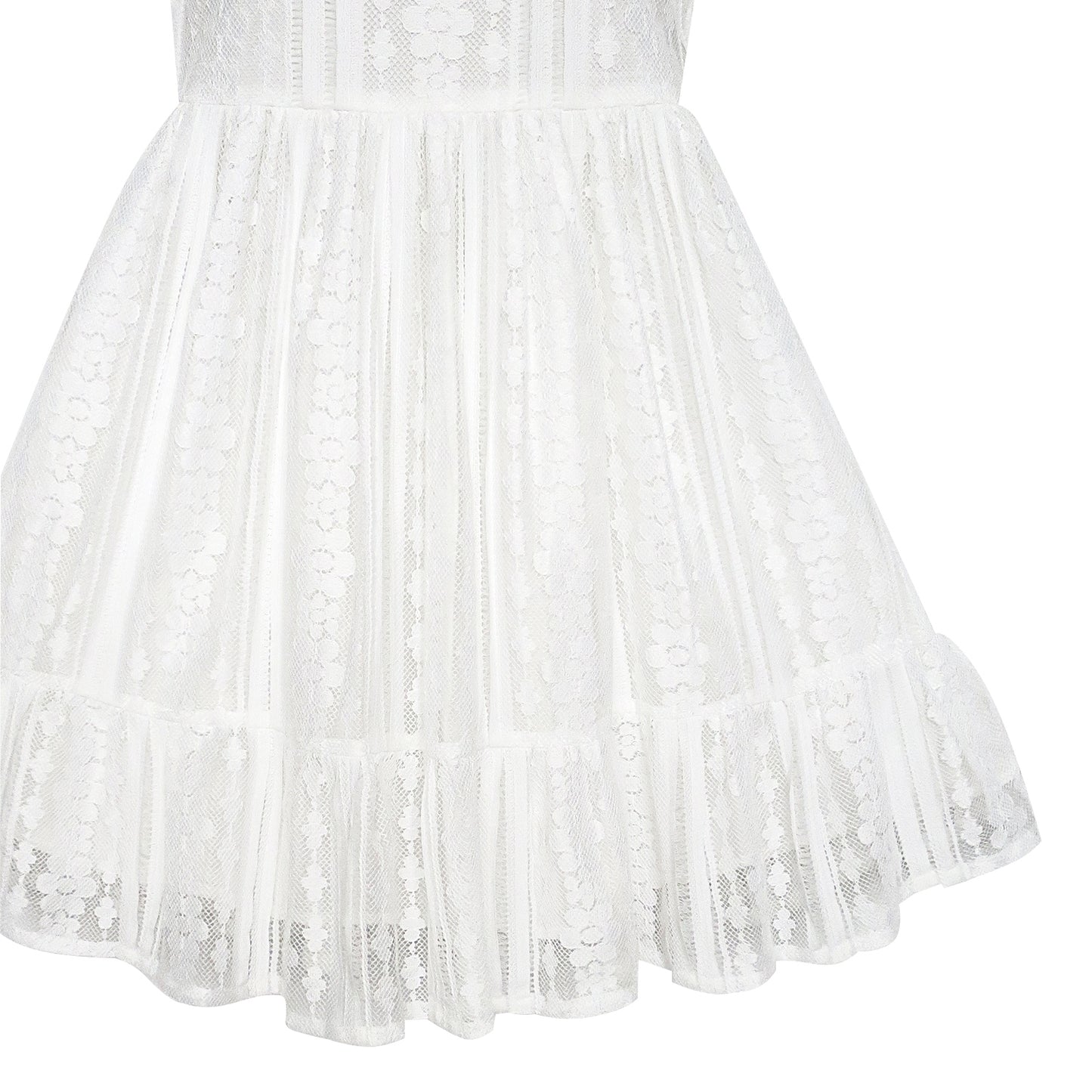 Girls Dress Lace Floral Hi-low Off Shoulder Pageant Bridesmaid Size 4-12 Years