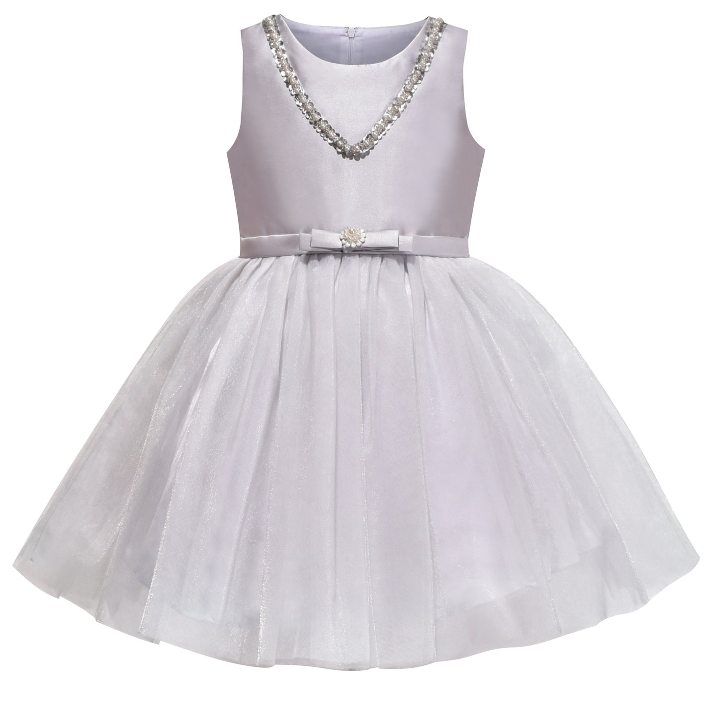 Girls Dress Elegant Design Princess Wedding Bow Tie Flower Size 4-14 Years