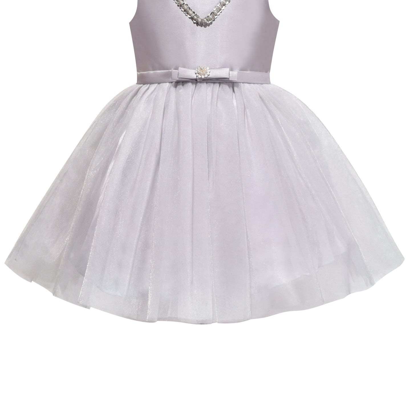 Girls Dress Elegant Design Princess Wedding Bow Tie Flower Size 4-14 Years