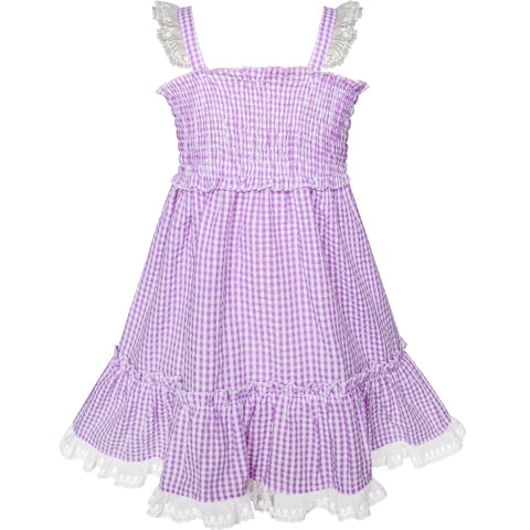 Girls Dress Tank Smocked Ruffle Skirt Size 12M-5 Years