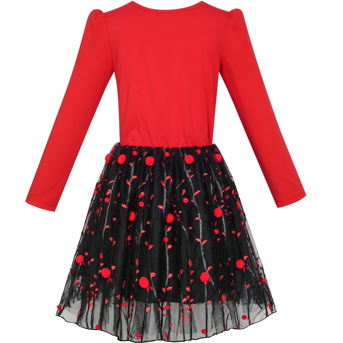 Girls Dress Long Sleeve Lace 2-in-1 Princess Tutu Size 4-12 Years