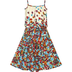 Girls Dress Tank Smocked Dress Cat Leopard Size 2-14 Years