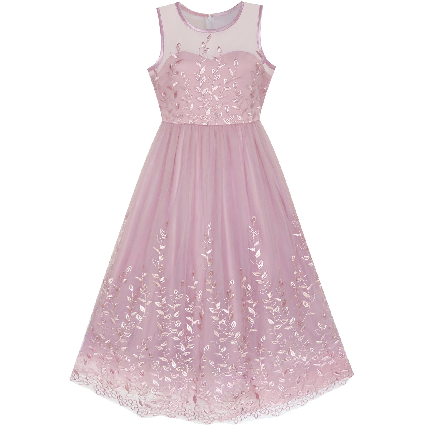 Flower Girls Dress Dimensional Flower Wedding Party Pageant Size 5-14 Years