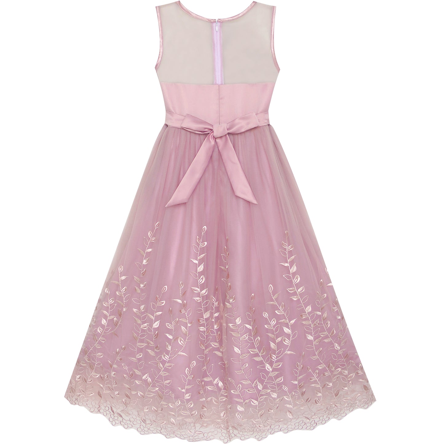 Flower Girls Dress Dimensional Flower Wedding Party Pageant Size 5-14 Years
