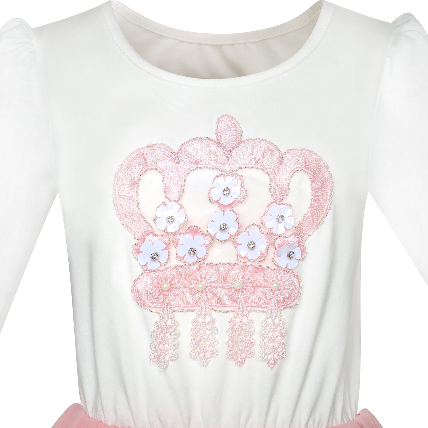 Girls Dress Long Sleeve Lace 2-in-1 Princess Tutu Size 4-12 Years