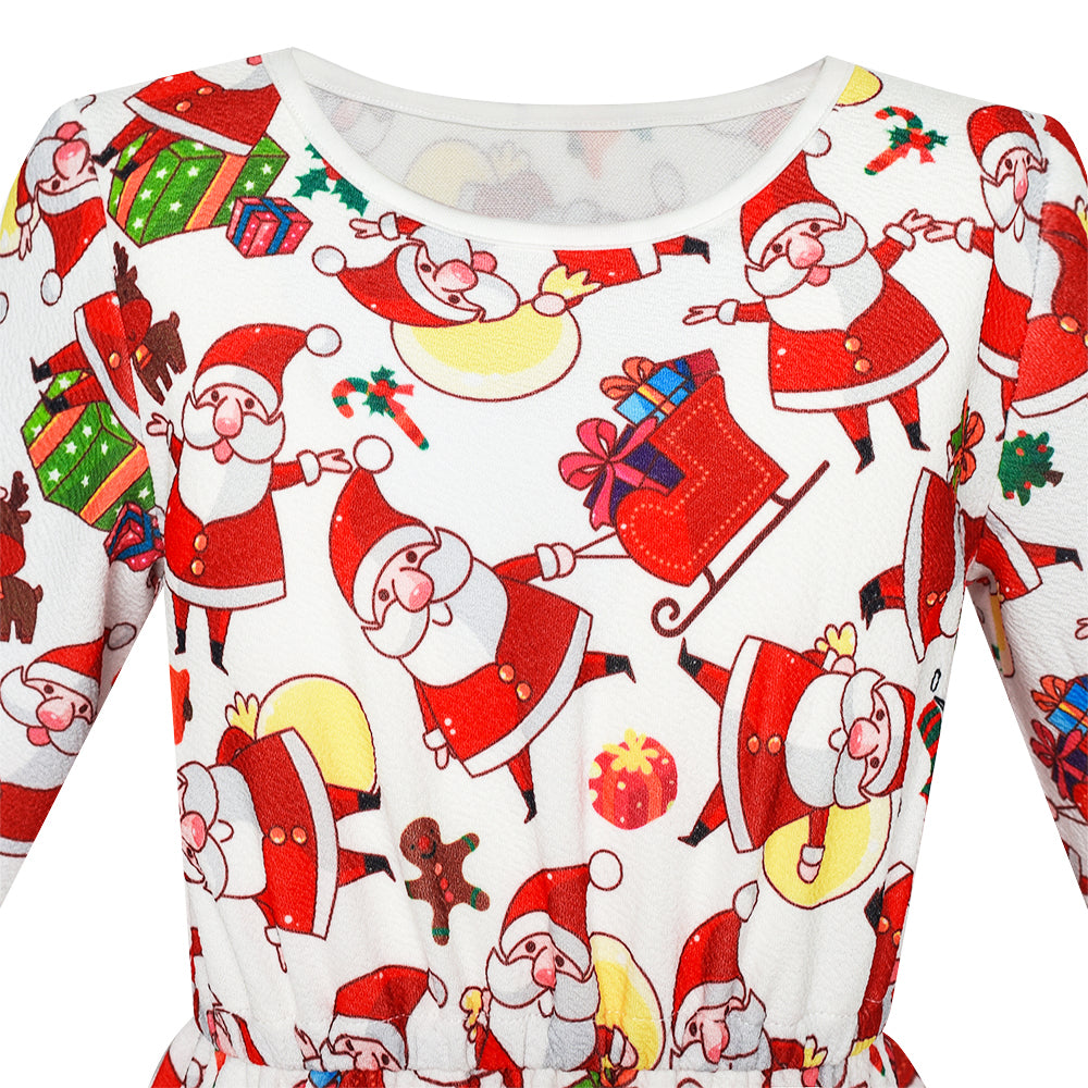 Girls Dress Forest Fox Long Sleeve Size 3-12 Years