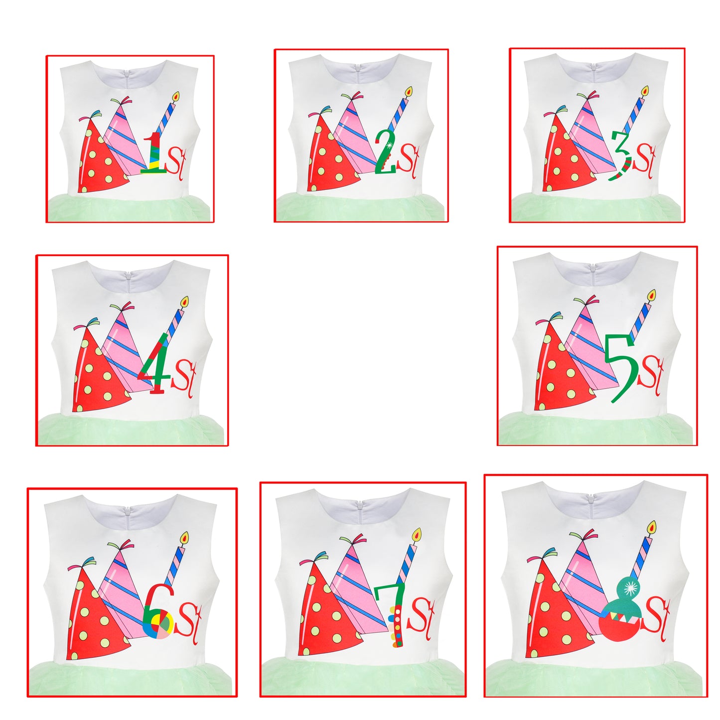 Girls Dress Christmas Santa Holiday New Year Party Size 1-12 Years