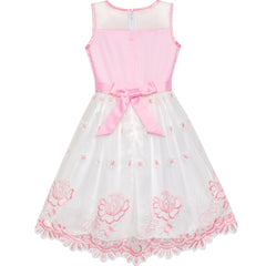 Flower Girls Dress Tiered Skirt Bridesmaid Wedding Size 4-12 Years