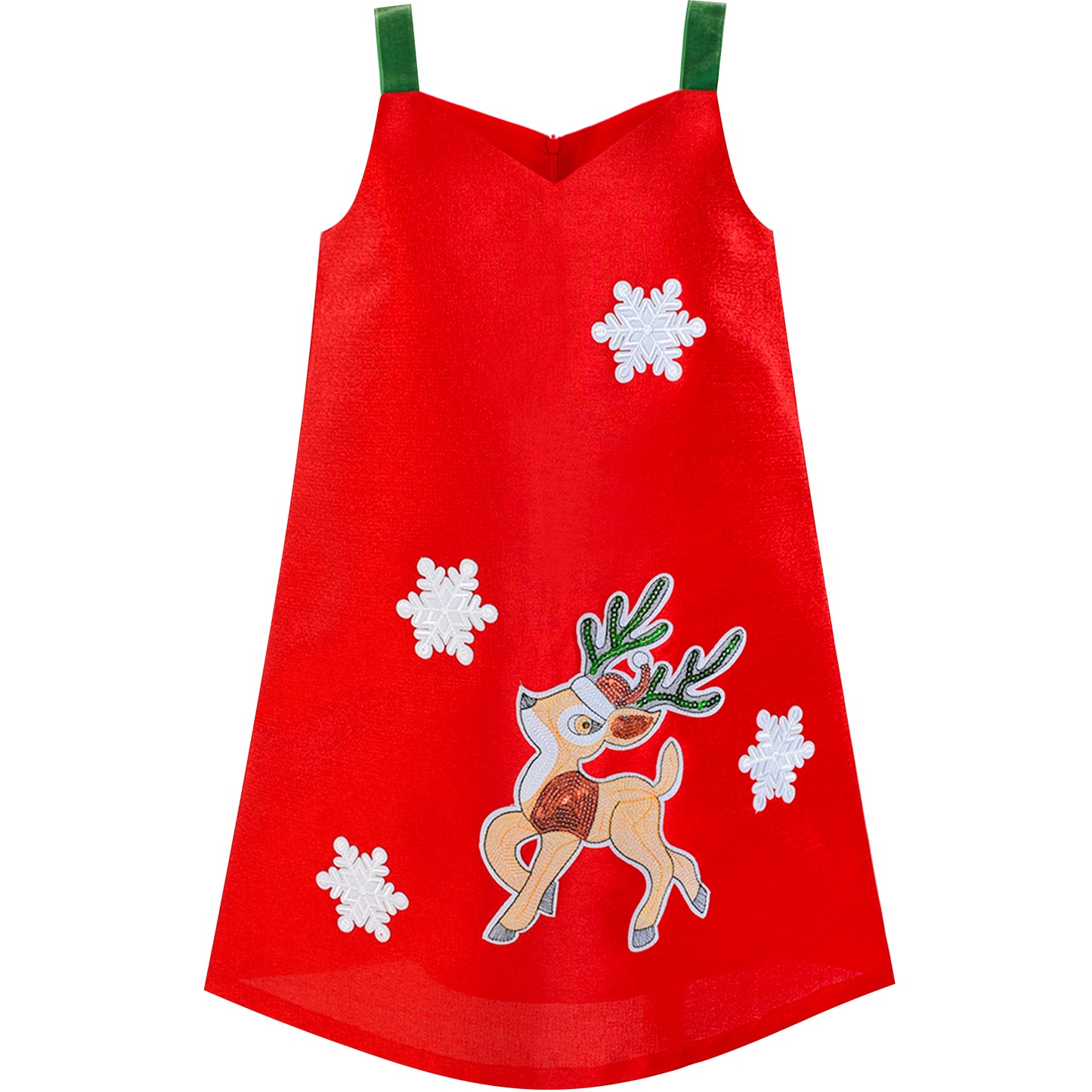 Girls Dress A-line Christmas Tree Xmas Sequin Sparkling Holiday Party Size 3-10 Years