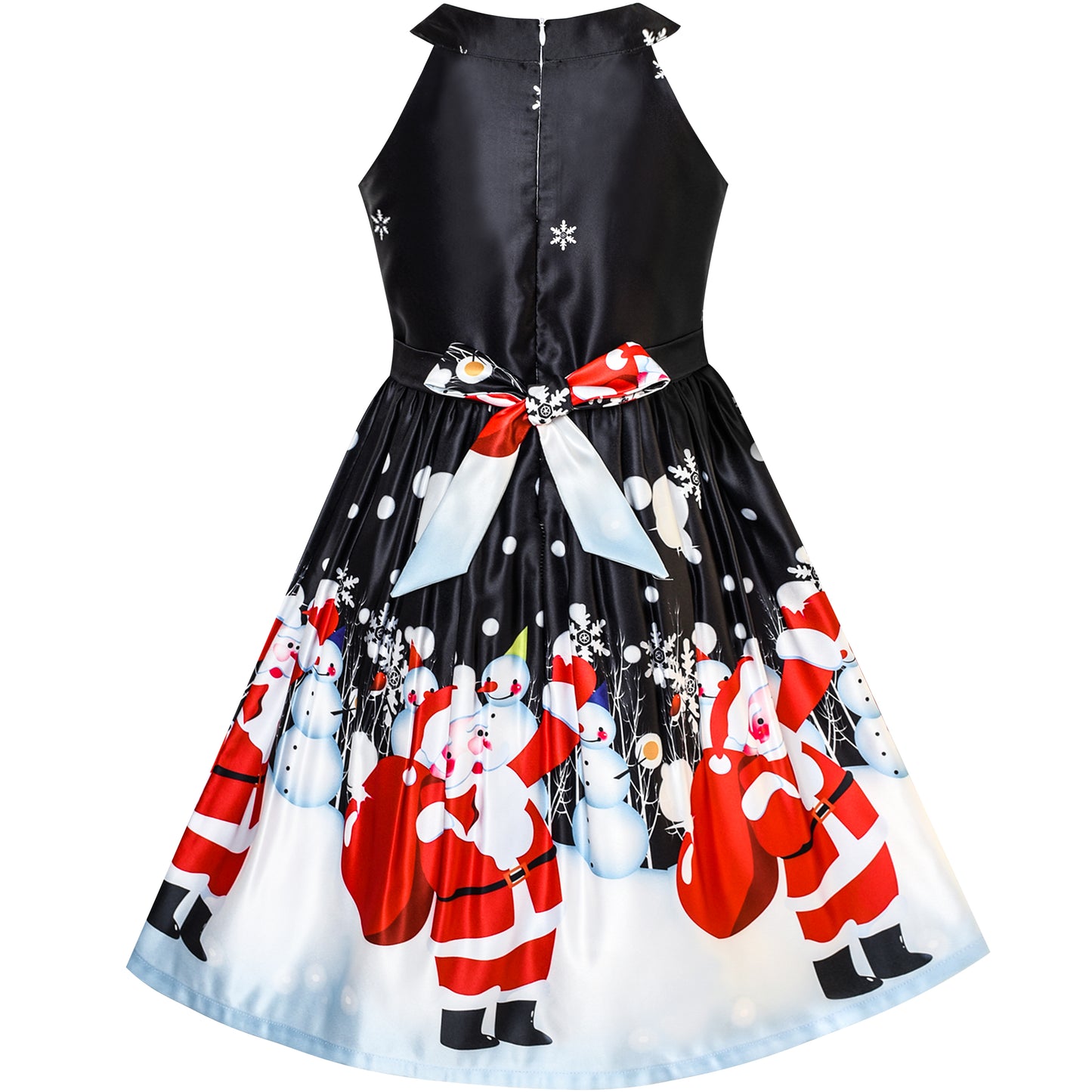 Sunny Fashion Girls Christmas Reindeer Bow A-Line Dress