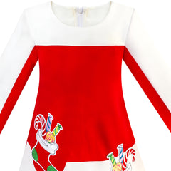Girls Dress Long Sleeve Daisy Flower Striped Casual Cotton Size 3-12 Years