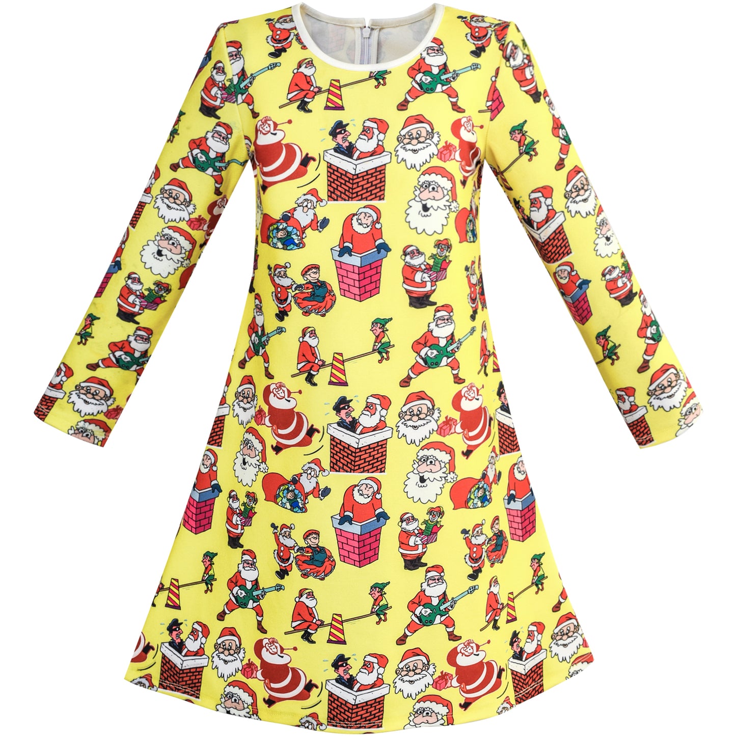 Girls Dress Forest Fox Long Sleeve Size 3-12 Years