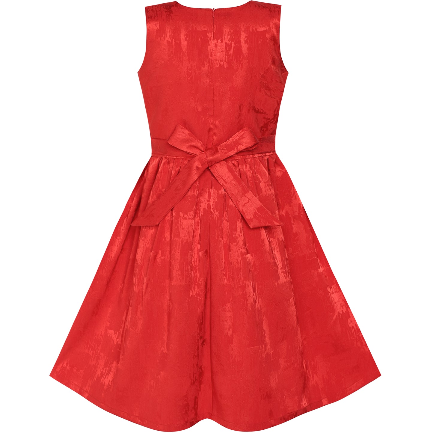 Girls Dress Bow Tie Jacquard Fit And Flare Princess Size 3-12 Years