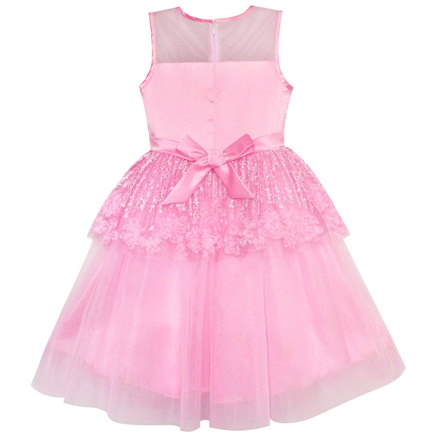 Flower Girls Dress Tiered Skirt Bridesmaid Wedding Size 4-12 Years