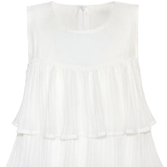 Girls Dress Sequin Wedding Hi-low Tulle Skirt Tutu Flutter Sleeve Size 3-12 Years