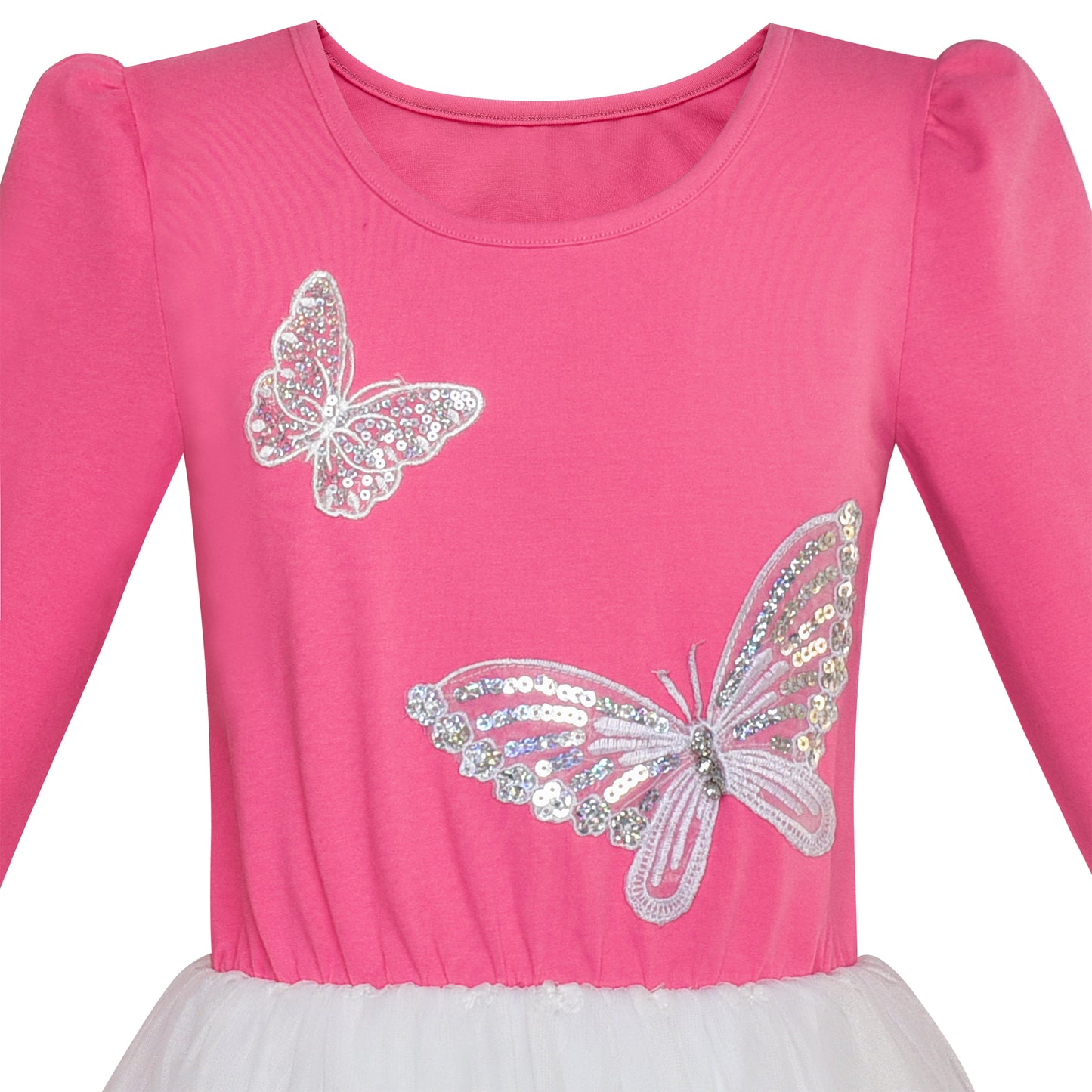 Girls Dress Long Sleeve Lace 2-in-1 Princess Tutu Size 4-12 Years