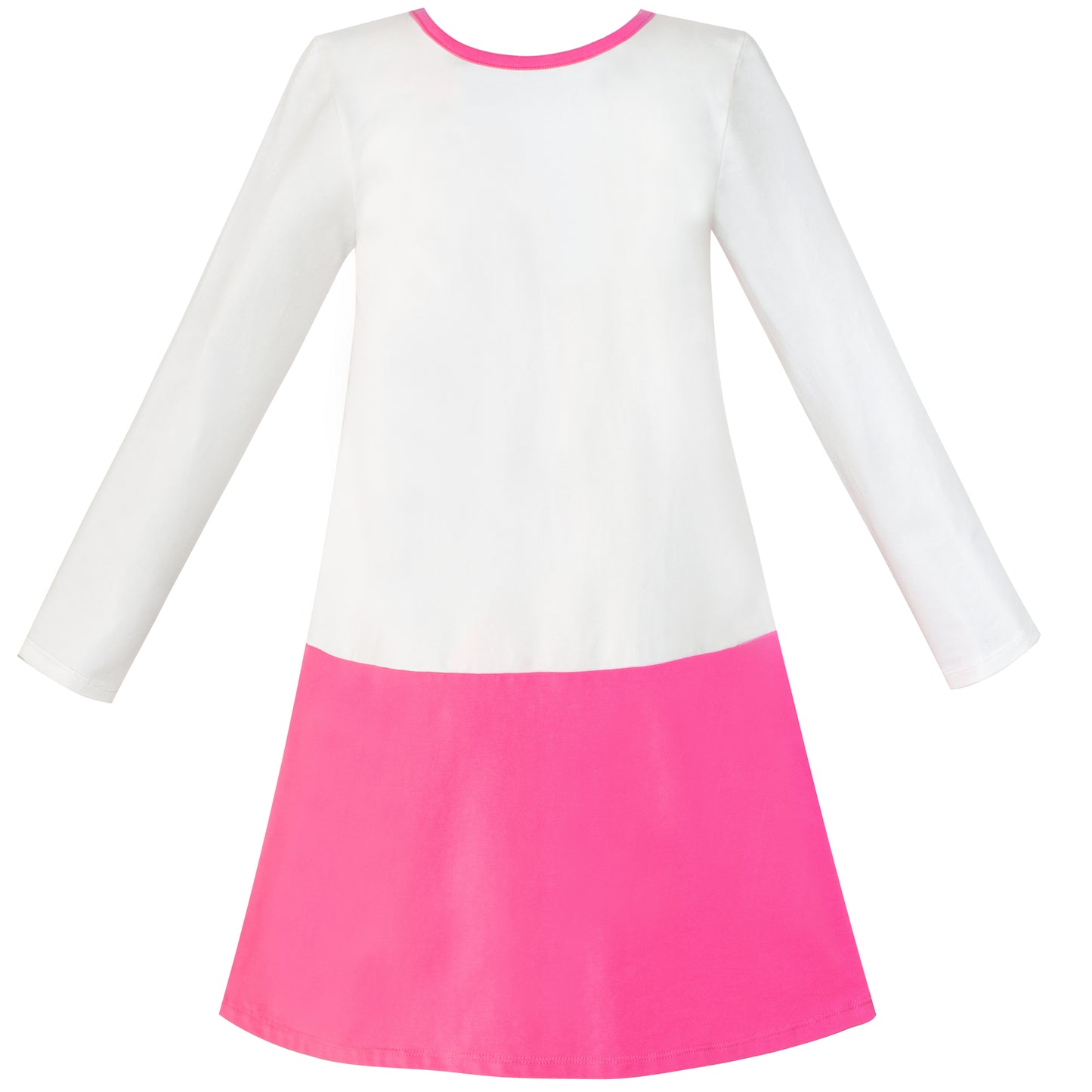 Girls Dress Colorful Daisy Flower Rainbow Long Sleeve Cotton Size 3-12 Years
