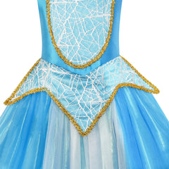 Princess Aurora Costume Briar Rose Accessories Crown Magic Wand Size 4-12 Years