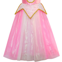 Princess Aurora Costume Briar Rose Accessories Crown Magic Wand Size 4-12 Years