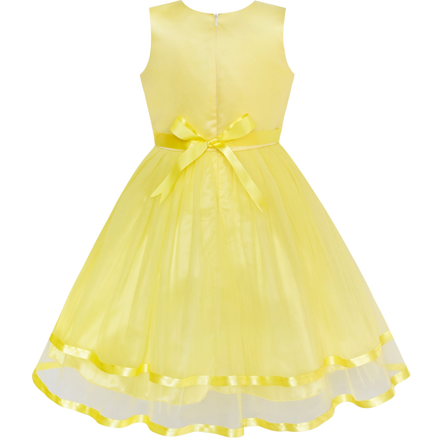 Sunny Fashion Girls Elegant Wave Hem Tulle Party Dress
