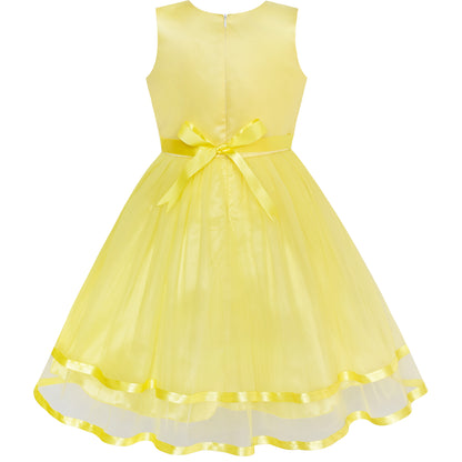 Sunny Fashion Girls Elegant Wave Hem Tulle Party Dress