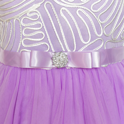 Sunny Fashion Girls Elegant Wave Hem Tulle Party Dress