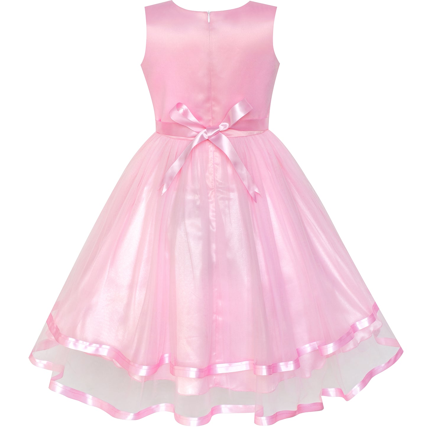 Sunny Fashion Girls Elegant Wave Hem Tulle Party Dress